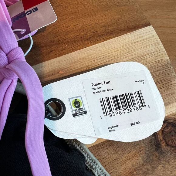 prAna Womens Tulum Swim Top SMALL in Black Color Block - Picture 7 of 7